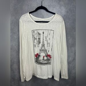 Chico's‎ Parisian Weekends Lightweight Casual Top Embellishments Size 3 Cotton